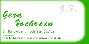 geza hochrein business card